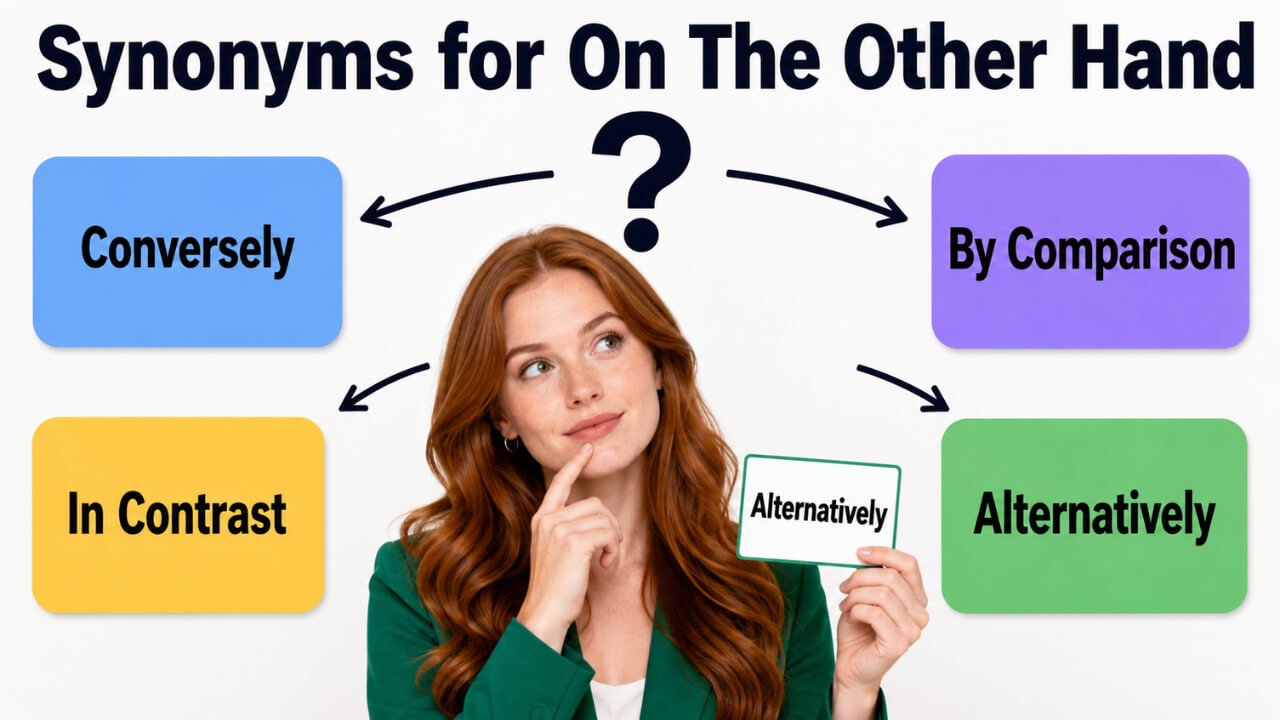 synonyms for on the other hand