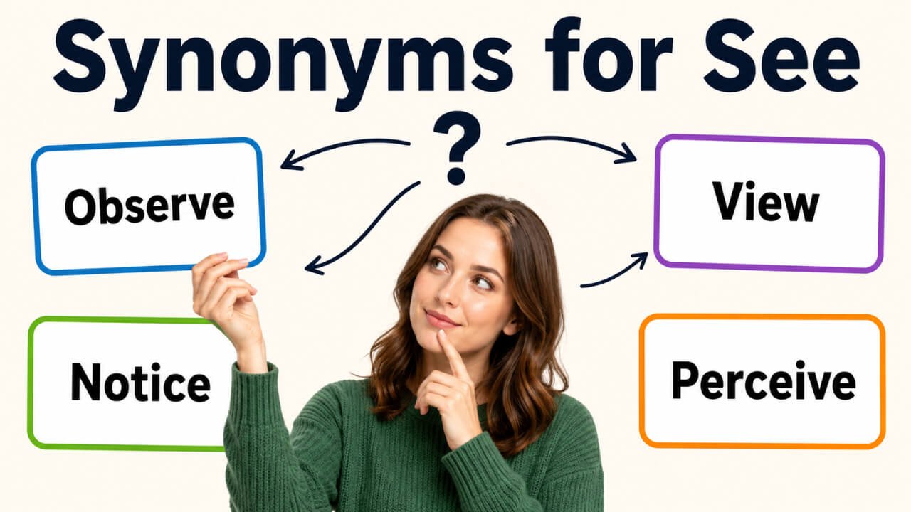 synonyms for see